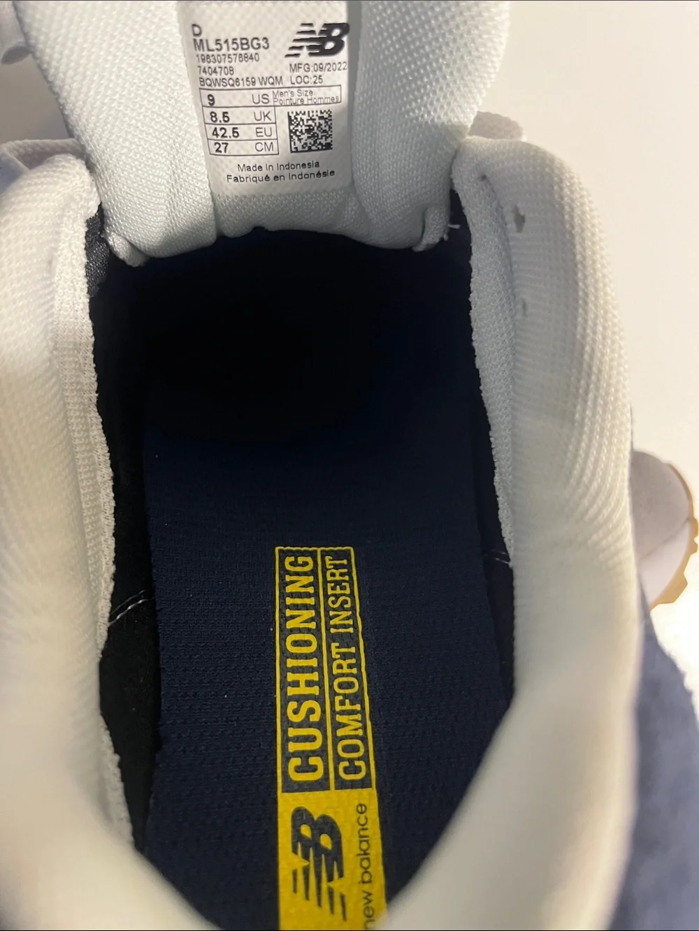 New Balance Gray and White 515 Running Sneakers